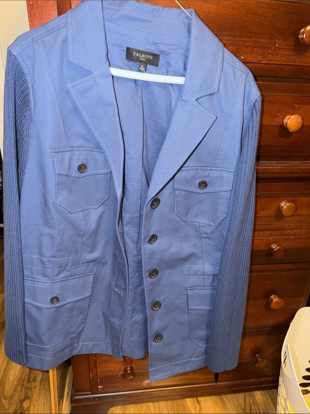 Talbots Periwinkle Blue Button-Front Blazer Jacket